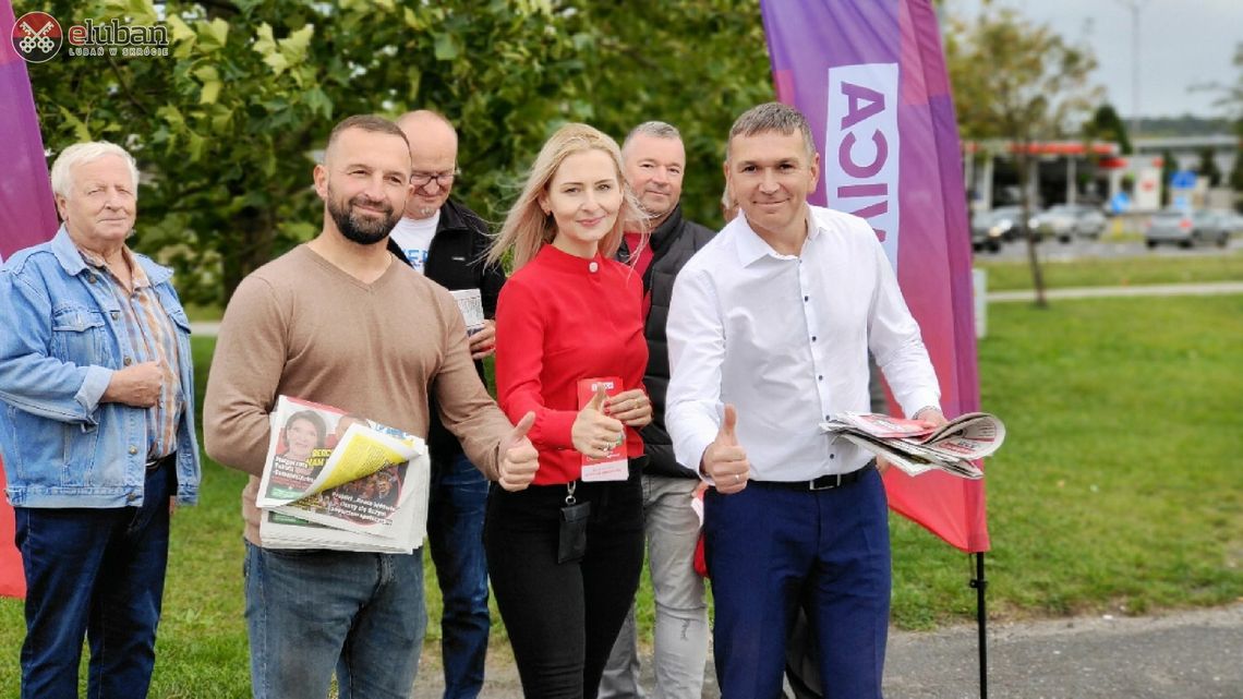 Na finiszu kampanii wyborczej w Lubaniu Lewica zachęca do głosowania