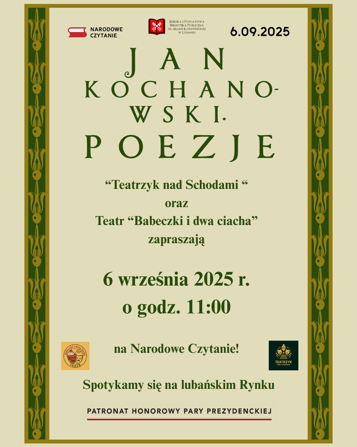 Narodowe Czytanie 2025 z Janem Kochanowskim