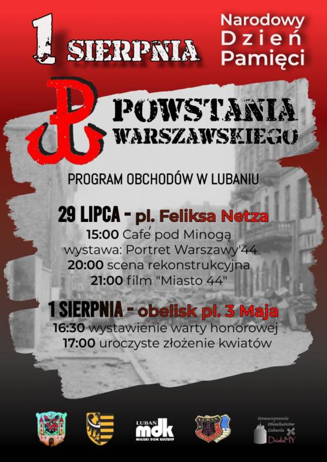 Obchody Rocznicy Powstania Warszawskiego w Lubaniu