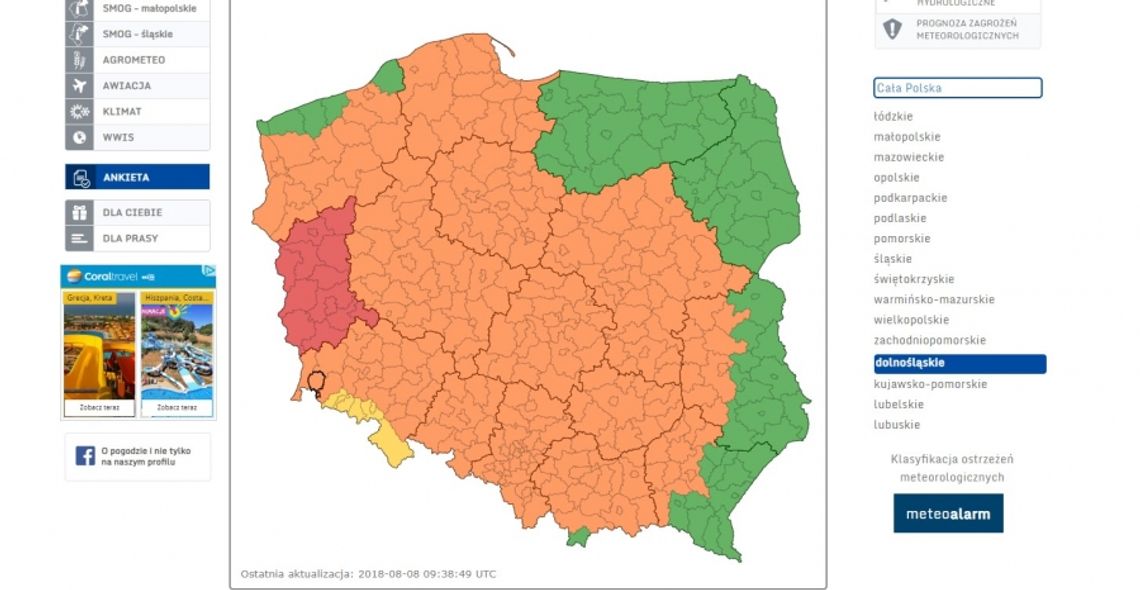 Ostrzeżenia drugiego i trzeciego stopnia dla prawie całej Polski