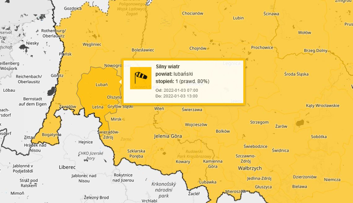 Ostrzeżenie IMGW: Silny wiatr