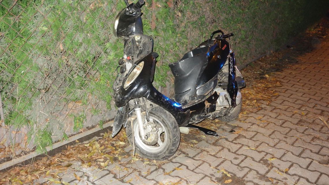 Pijany motorowerzysta wypadł z drogi