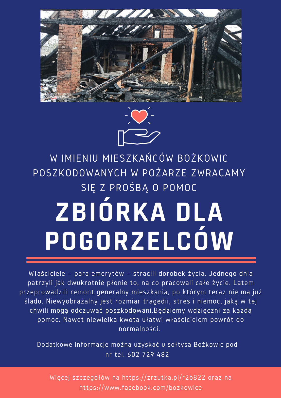 Pomoc dla pogorzelców z Bożkowic Pomoc dla pogorzelców z Bożkowic