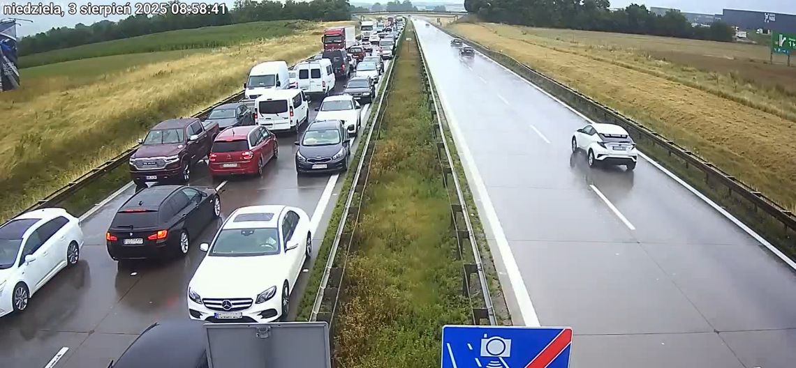 Poważny wypadek motocyklisty i nieodpowiedzialne zachowanie kierowców w korku