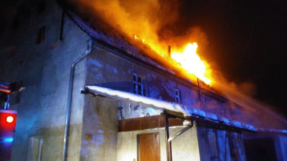 Pożar domu w Parzycach