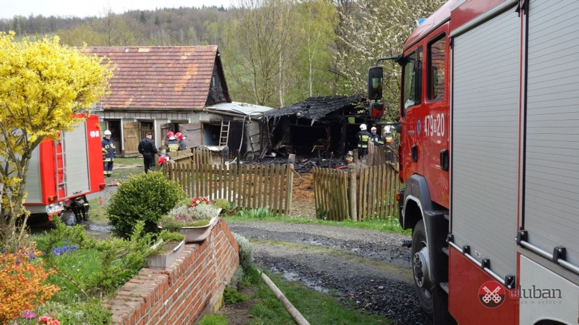 Pożar zabudowań gospodarczych w Świeciu