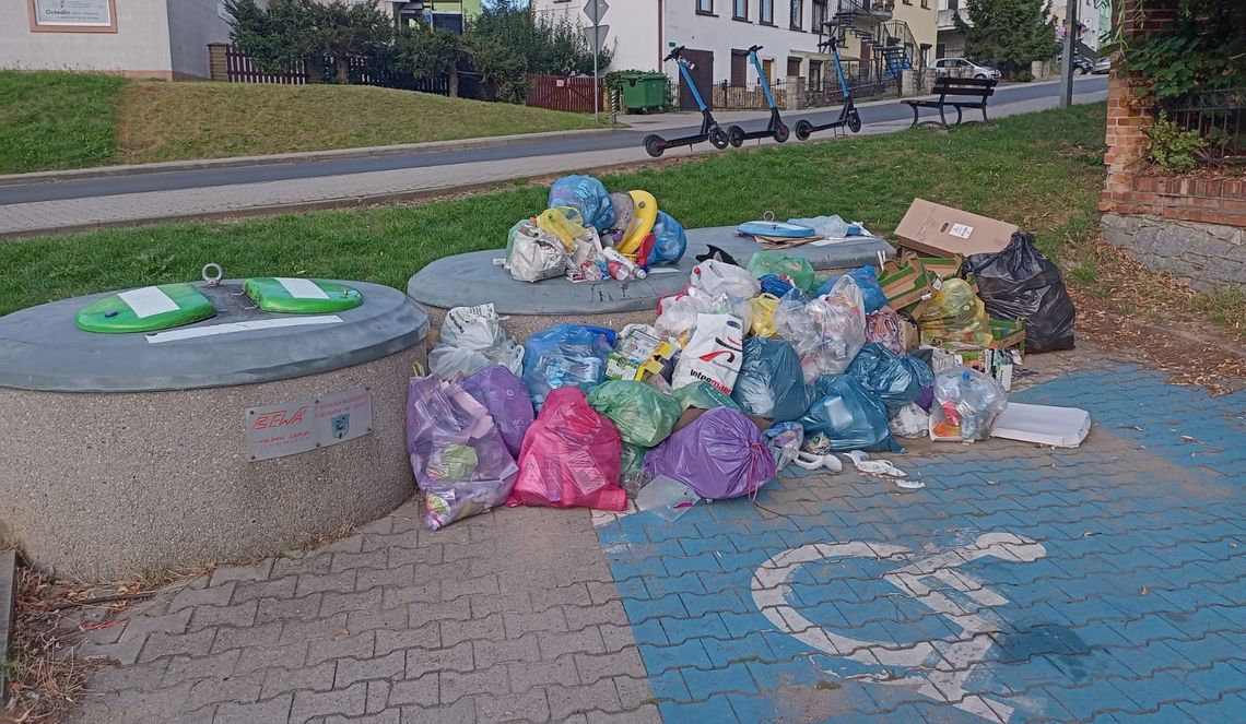 Przepełnione kubły na odpady zmieszane. Żółta kartka dla ZGiUK