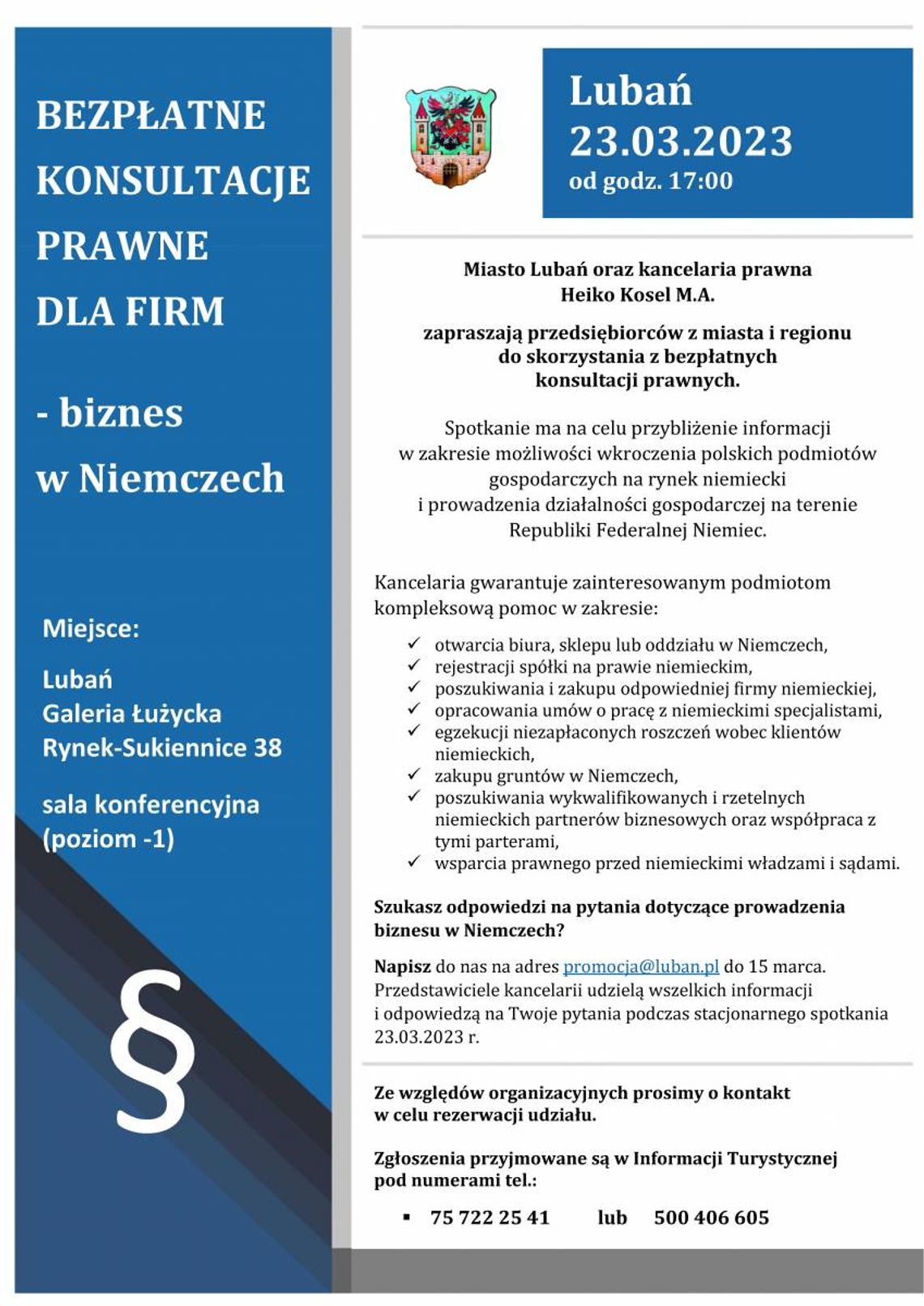Spotkanie: Biznes w Niemczech - bezpłatne konsultacje prawne dla firm