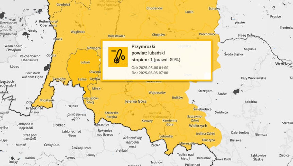Uwaga na przymrozki! IMGW ostrzega mieszkańców regionu
