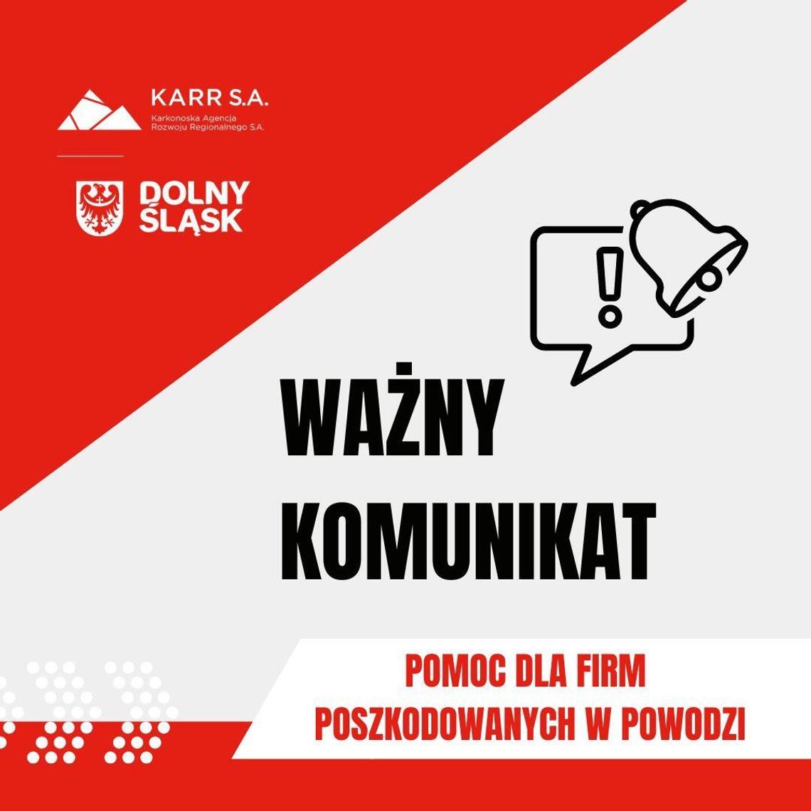 Ważny komunikat dla firm poszkodowanych przez powódź