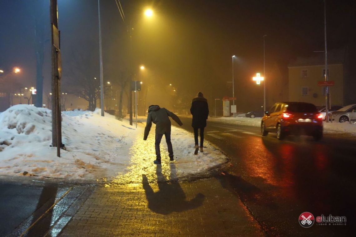 Wczorajsza gołoledź w Lubaniu