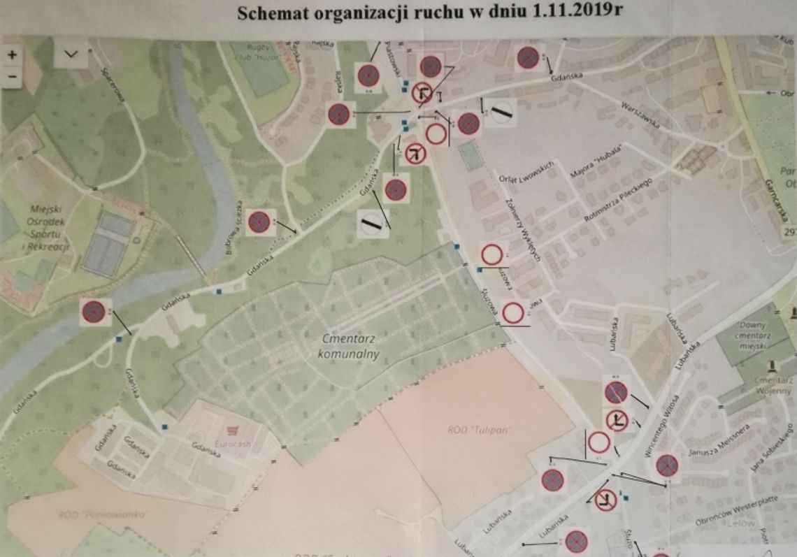 Wszystkich Świętych w Bolesławcu - reorganizacja ruchu drogowego przy cmentarzu