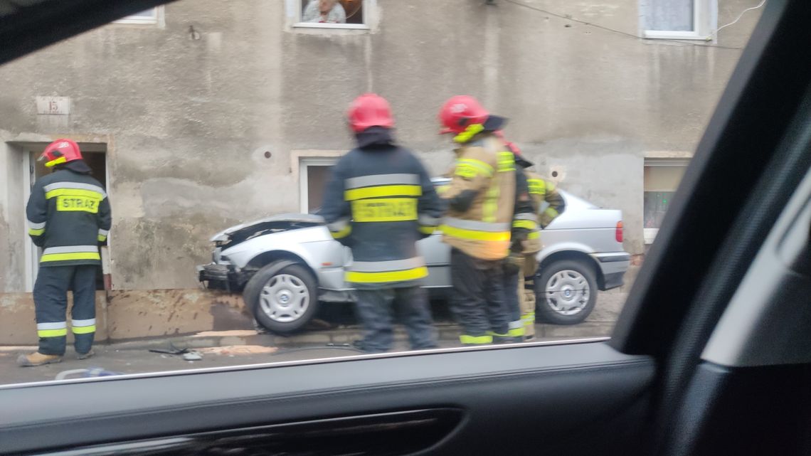 Wypadek na ulicy Łużyckiej w Lubaniu
