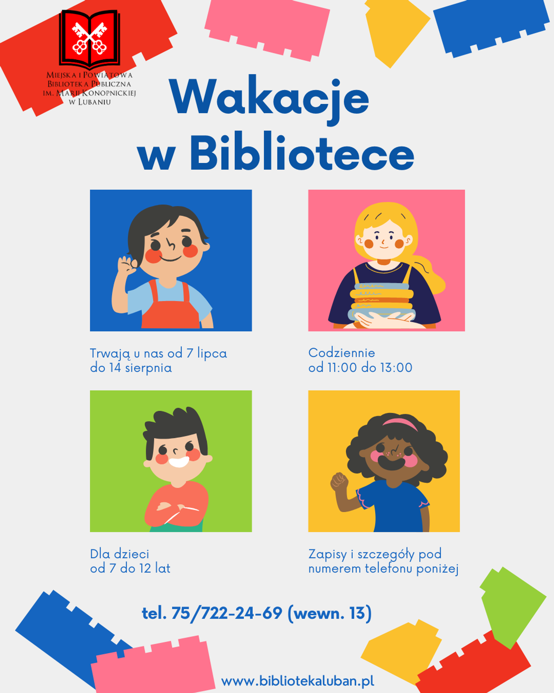 Zapisy na wakacyjne zajęcia dla dzieci w bibliotece
