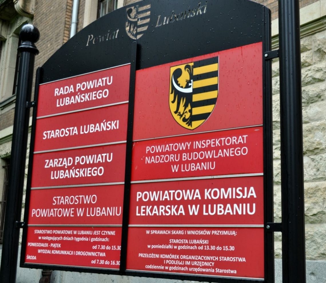 Zmiana godzin pracy Starostwa Powiatowego w Lubaniu