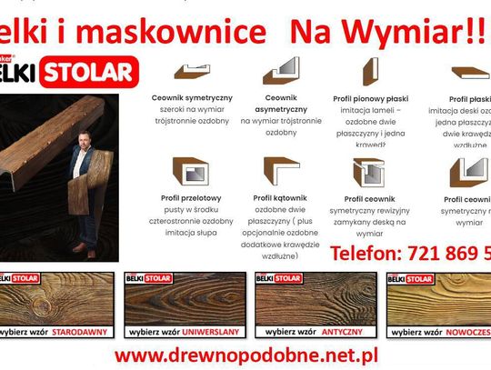 Imitacja drewna Na Wymiar - Belki rustykalne i maskownice marki Stolar