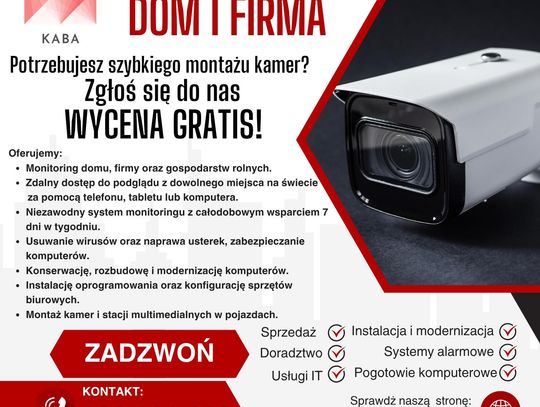 Instalacje kamer, alarmów i sieci – pewność, bezpieczeństwo, nowoczesne rozwiązania