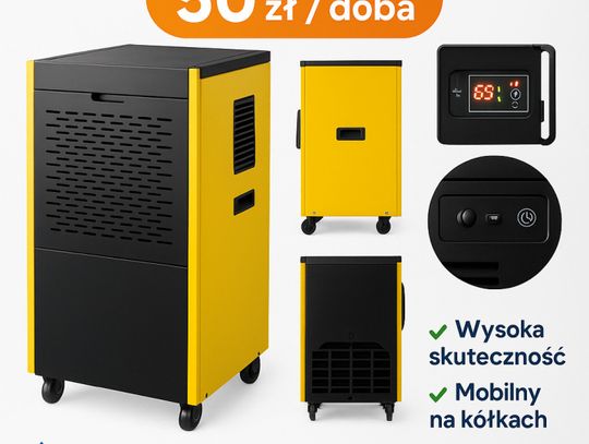 Profesjonalny osuszacz powietrza 90L – wynajem 50 zł/doba – budowa, zalanie mobilny, skuteczny