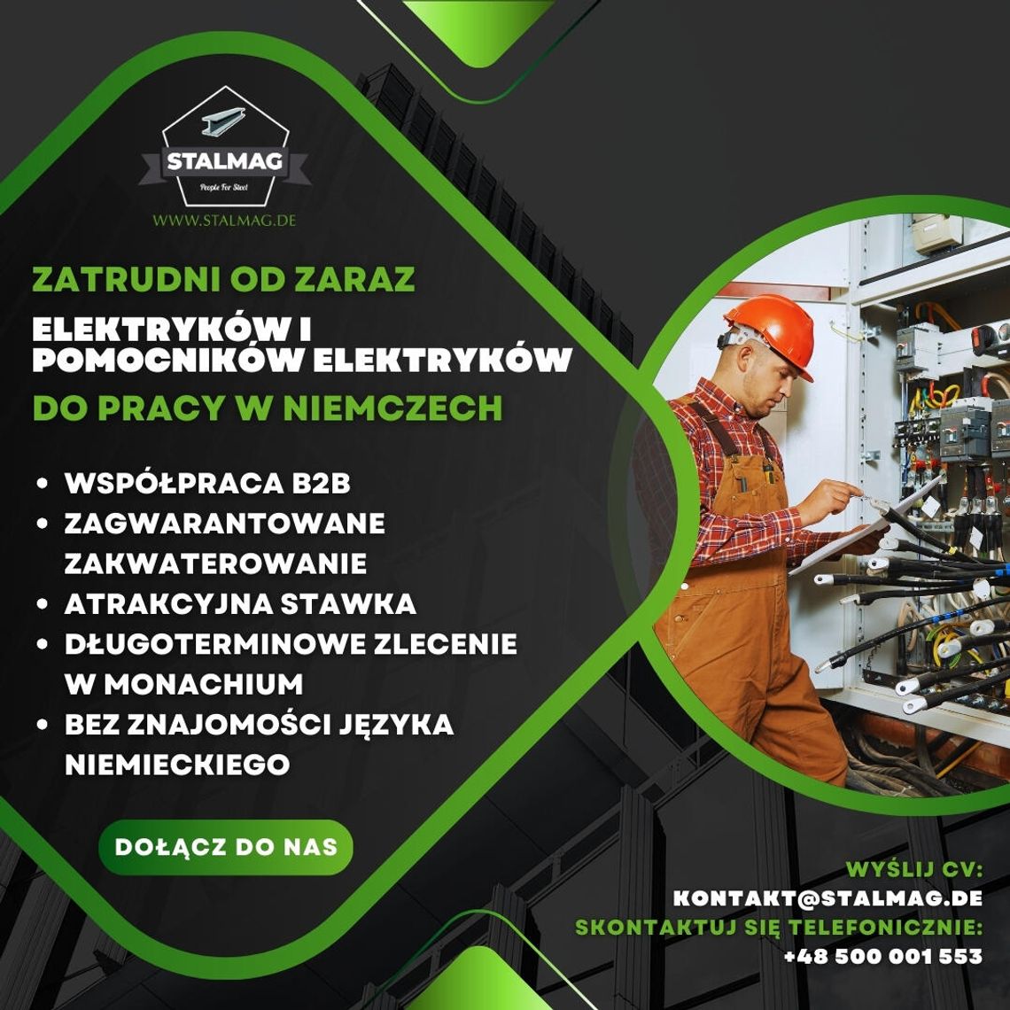 ELEKTRYK I POMOCNIK ELEKTRYKA PRACA OD ZARAZ