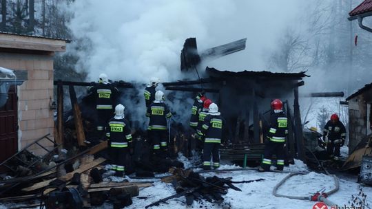 Pożar zabudowań mieszkalnych