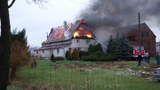 Pożar domu w Rudzicy