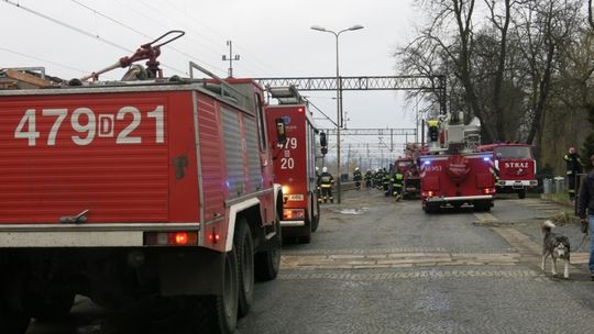 Pożar przy dworcu PKP