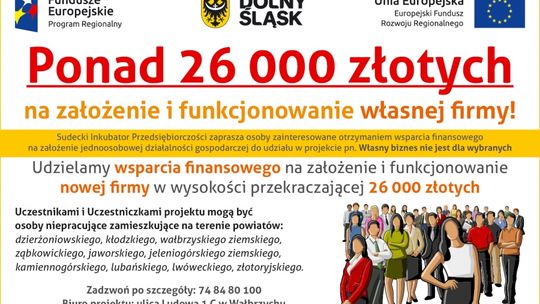 Ponad 26 tys. zł. na założenie własnej firmy