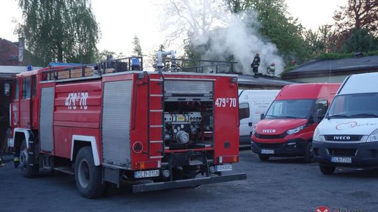 Pożar warsztatu przy ul. Rybackiej