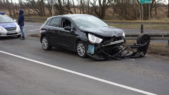 Kolizja przy zjeździe na autostradę