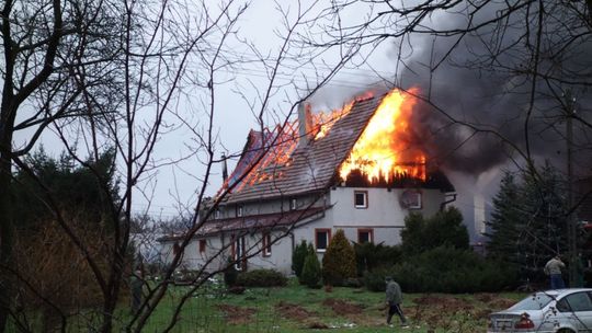 Pożar domu w Rudzicy