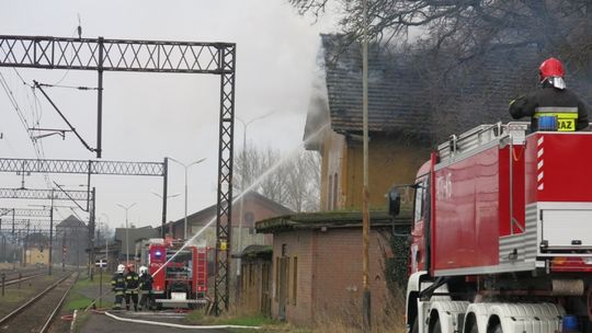 Pożar przy dworcu PKP