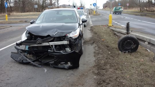 Kolizja przy zjeździe na autostradę