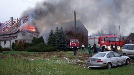 Pożar domu w Rudzicy