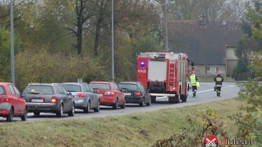 Olej na drodze między Lubaniem a Leśną