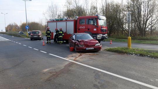 Kolizja na zjeździe w stronę autostrady