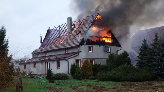 Pożar domu w Rudzicy