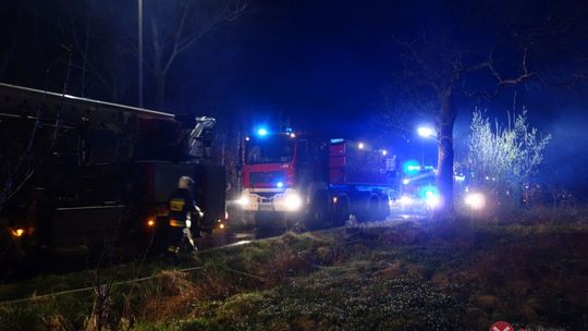 Pożar gospodarstwa w Kałużnej