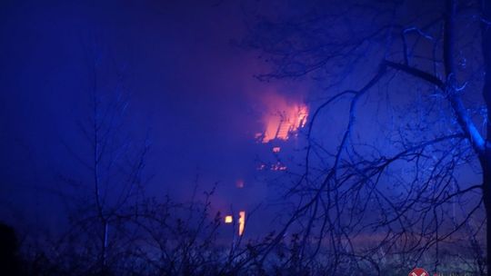 Pożar gospodarstwa w Kałużnej