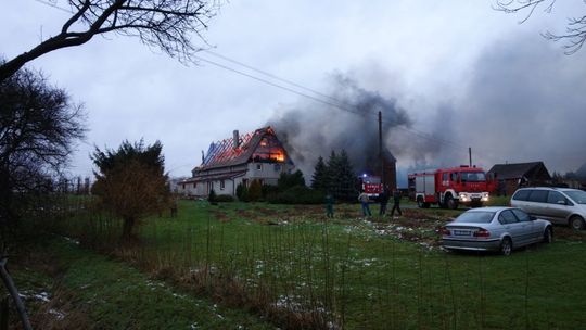 Pożar domu w Rudzicy