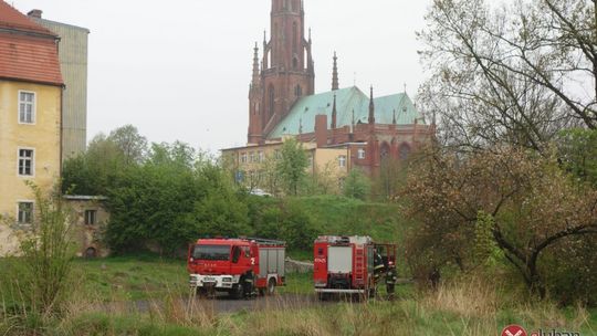 Pożar komórki w murze obronnym