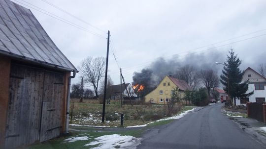 Pożar domu w Rudzicy