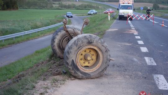 Dwie osoby w szpitalu, po zderzeniu TIR-a z traktorem