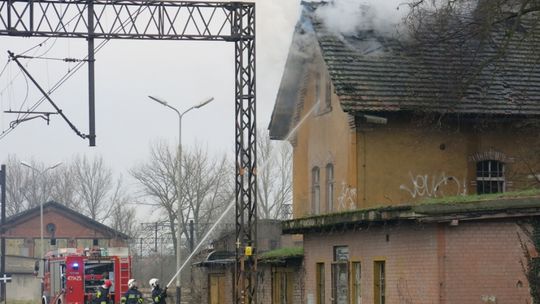 Pożar przy dworcu PKP