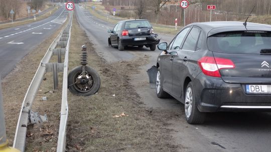 Kolizja przy zjeździe na autostradę