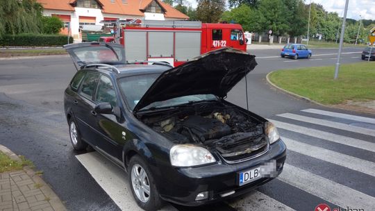 Płonące auto na ul. Wrocławskiej