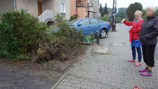 Sunął bokiem po chodniku