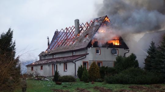 Pożar domu w Rudzicy