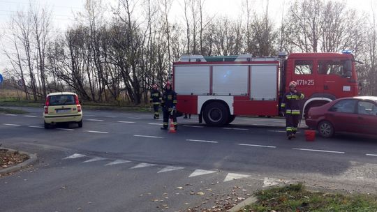 Kolizja na zjeździe w stronę autostrady