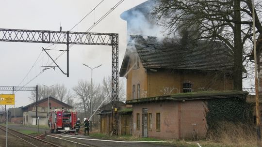 Pożar przy dworcu PKP