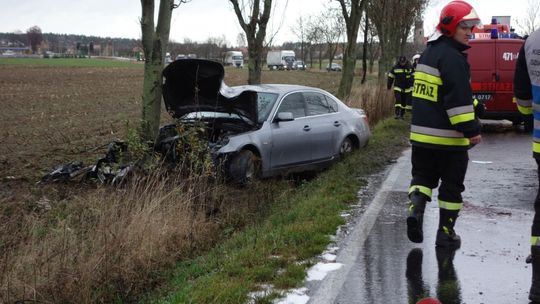 BMW wypadło z drogi